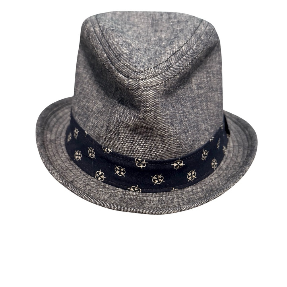 NWT Hats in the Belfry Stylish Blue Navy Fedora Hat 100% Cotton Mr. Jones Medium